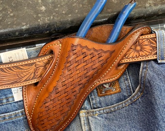 Lineman 9” pliers tooled waist pouch holster Electrician