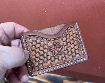 Custom made Leather Minimalist wallet card holder