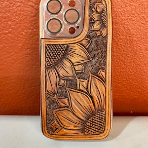 iPhone 14 Pro tooled leather case