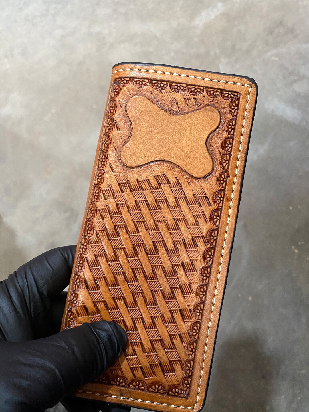 Roper Long Wallet Tooled - Etsy