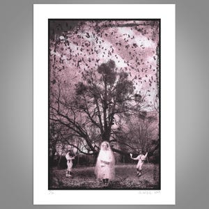 Folk Horror Art Print – Morris Dancers, Crow Swarm, Limited Edition