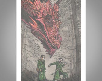 Welsh Red Dragon Art Print – Humorous Folklore Illustration