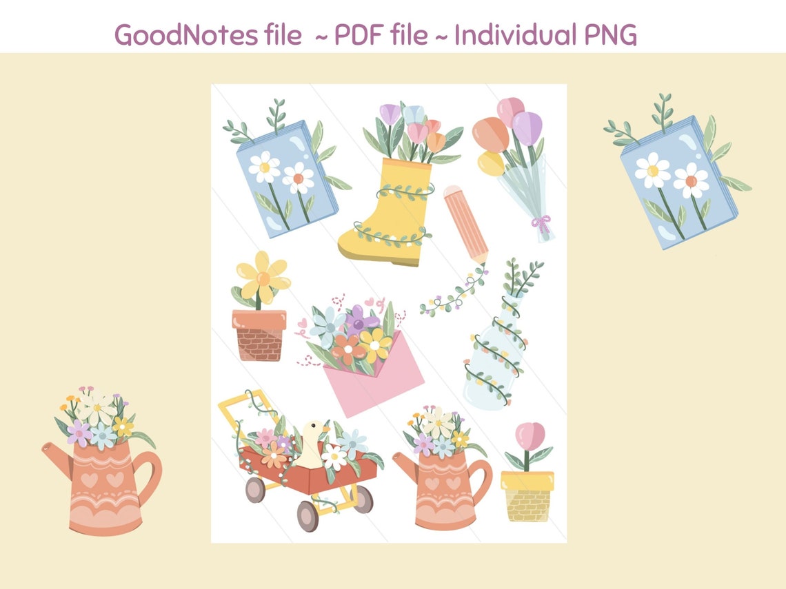 Digital Printable Goodnotes Sticker Goodnotes Stickers Etsy