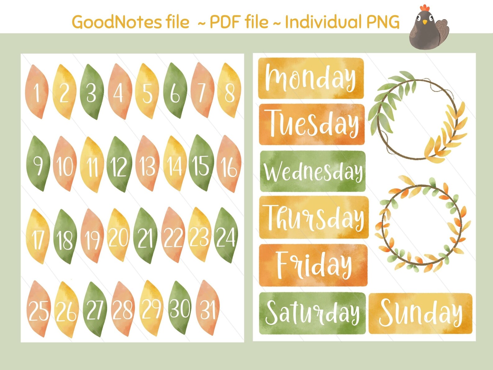 Digital Printable Goodnotes Sticker Goodnotes Stickers Etsy