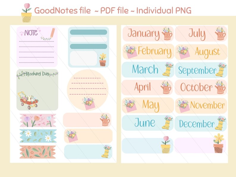 Digital Printable Goodnotes Sticker Goodnotes Stickers Etsy