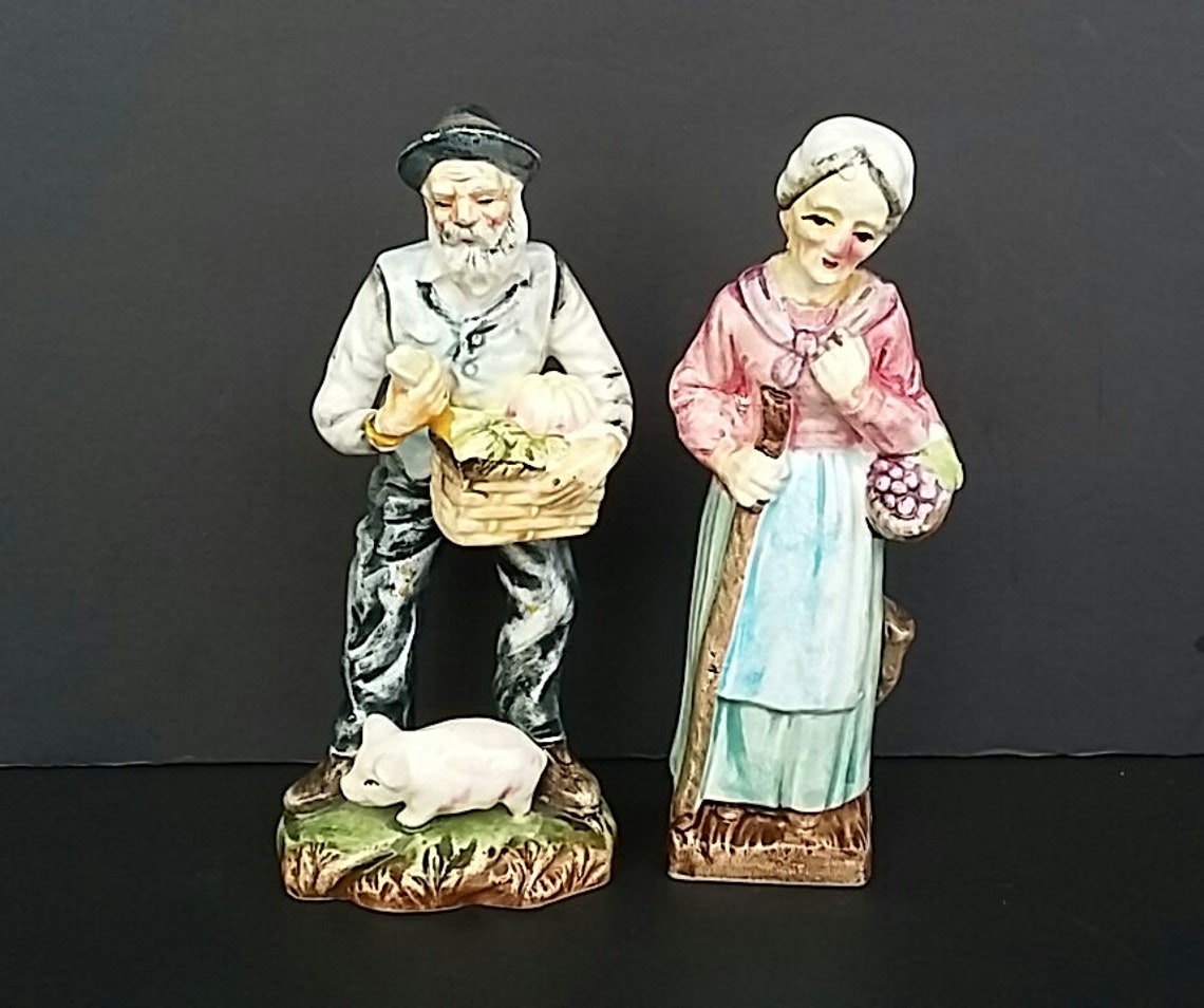 Vintage Enesco Man & Woman Figurines Porcelain Figurines Etsy