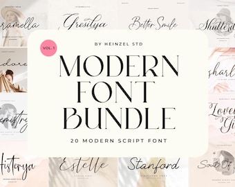 Paquete de fuentes Script: Caligrafía, bodas, Cricut y Canva