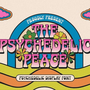 Psychedelic Font, Display Font, Retro Font, Groovy Font, Playful Font, Vintage Font, Bold Font, Embroidery Font, Doodle Font, Fancy Font