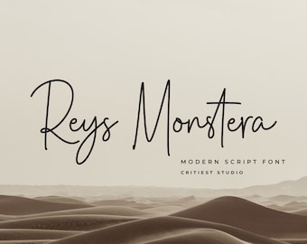 Reys Monstera Handwritten Font: Elegant Script, Wedding & Cricut
