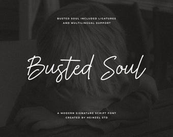 Elegant Handwritten Script Font: Busted Soul - Wedding & Cricut