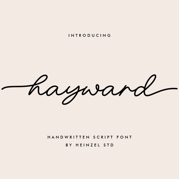 Hayward - Handwritten Font, Wedding Font, Script Font, Cursive Font, Cricut Font, Digital Fonts, Procreate Fonts, Boho Font, Font With Tails