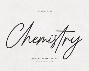 Elegant Handwritten Script Font: Chemistry - Wedding & Cricut Font