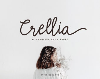 Crellia Handwritten Script Font: Elegant Wedding & Cricut Font