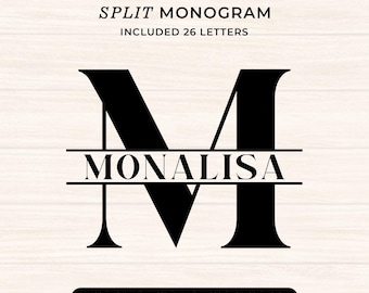 Split Monogram SVG Bundle: Family Name Cut Files (Digital Download)