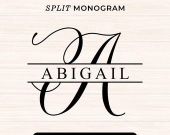 Split Monogram Svg Bundle, Split Letter Svg, Monogram Font Svg, Last Name Svg, Family Name Svg, Commercial Use Cut Files Svg/Png/Eps/Ai/Dxf