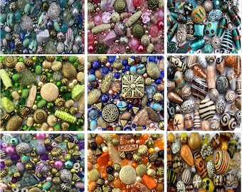 Jewellery Making Beads - Large 80g Packs of Acrylic  Mixed Assortment