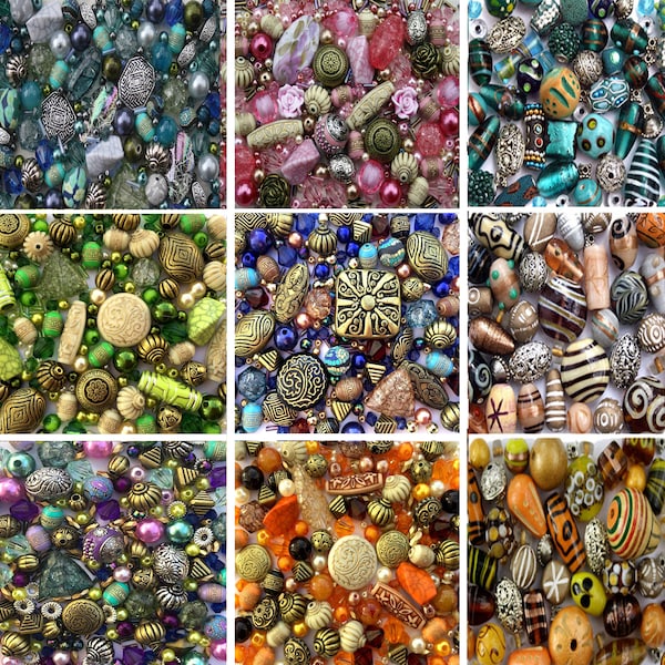 Jewellery Making Beads - Large 80g Packs of Acrylic  Mixed Assortment