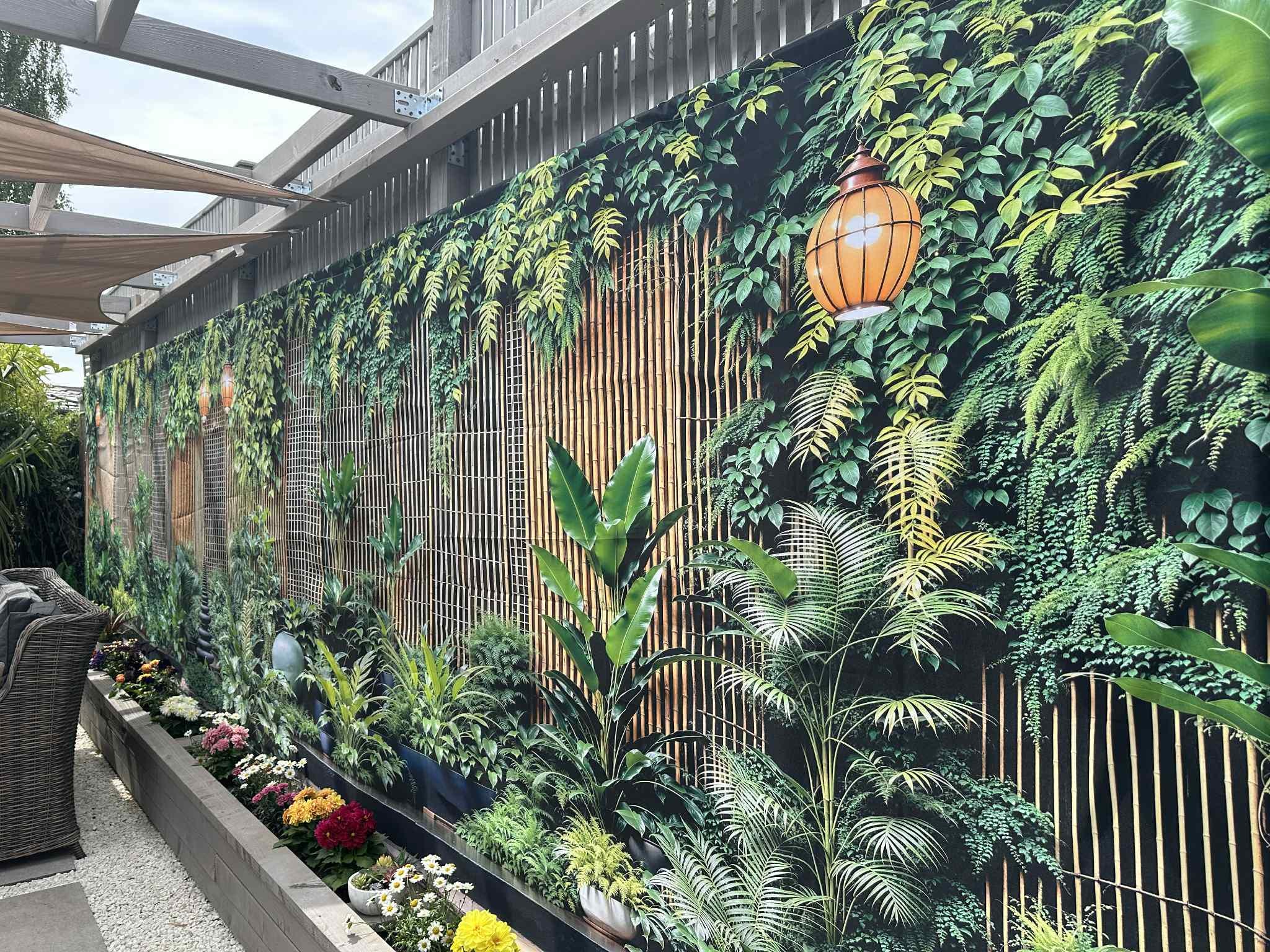 Zen Bamboo Wall Tropical Paradise Garden Tapestry Mural  Backdrop Curtain Fence Panel or Balcony Privacy Screen Mural Gardens Backdrop
