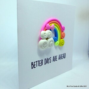 3D Rainbow Thinking of you Card - "Giorni migliori sono davanti"