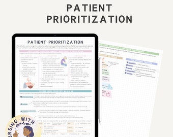 Patient Prioritization | Prioritization Questions | NCLEX Prep | 2 Pages | Nursing Student | Digital Download