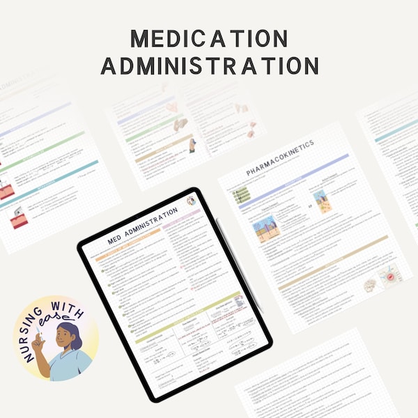 Medication Administration | 6 Pages | Nursing Student | Digital Download