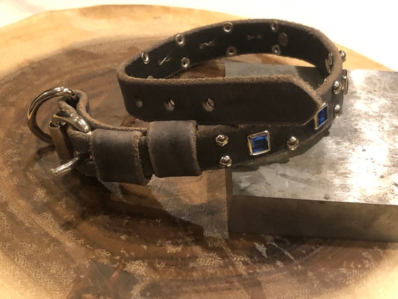 rustic leather dog collar