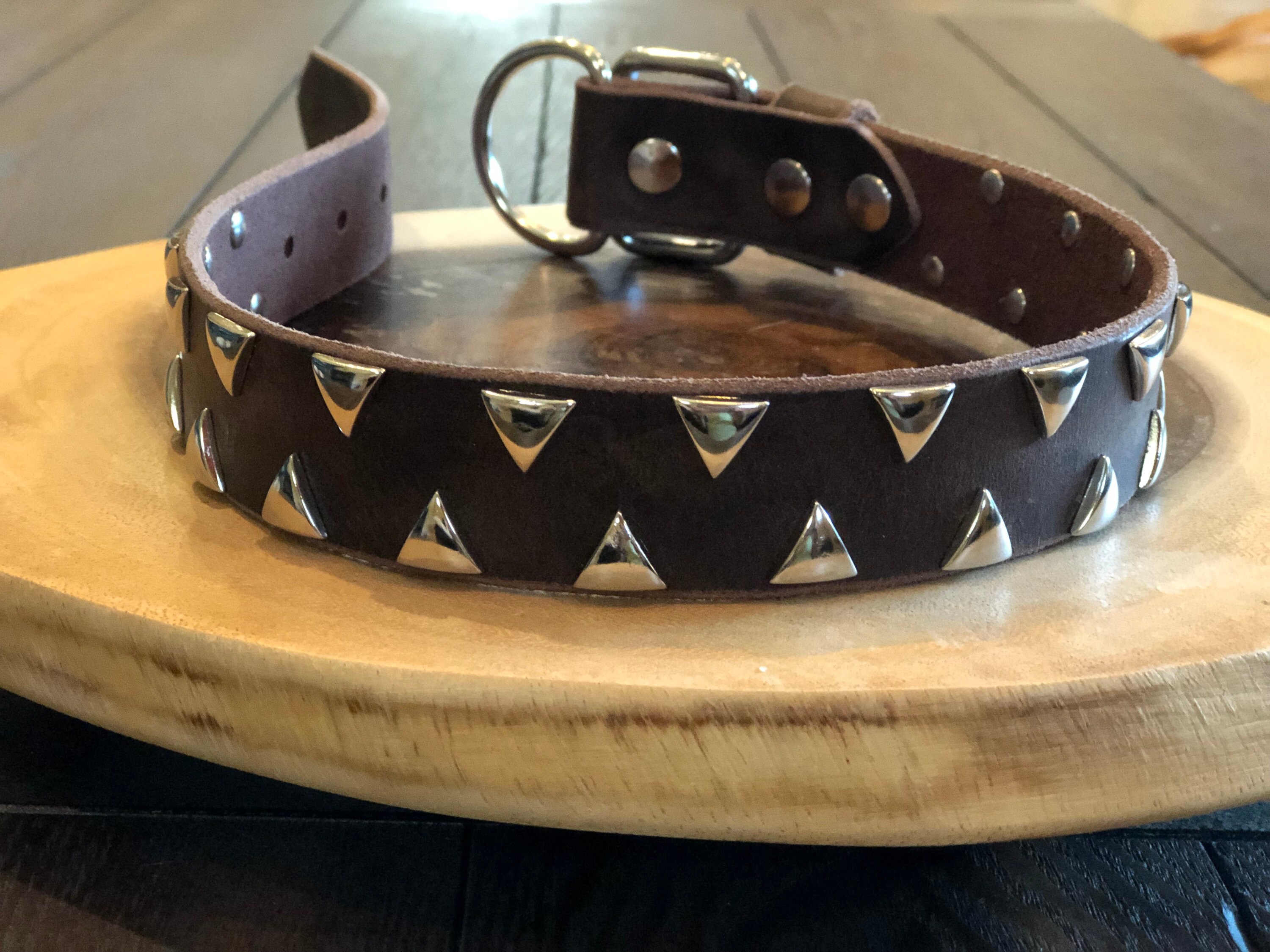 rustic leather dog collar