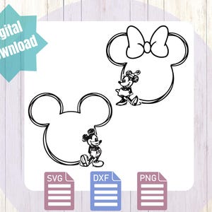 Mouse Sketch Mousehead Family Svg Png, Cricut, Customized Trip Svg, Silhouette, Cut File Instant Download, Family Vacation Printable