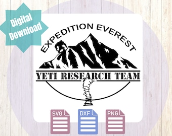 Yeti Research Team Svg, Everest Expedition Svg, Everest Roller Coaster Svg, Animal Kingdom Svg