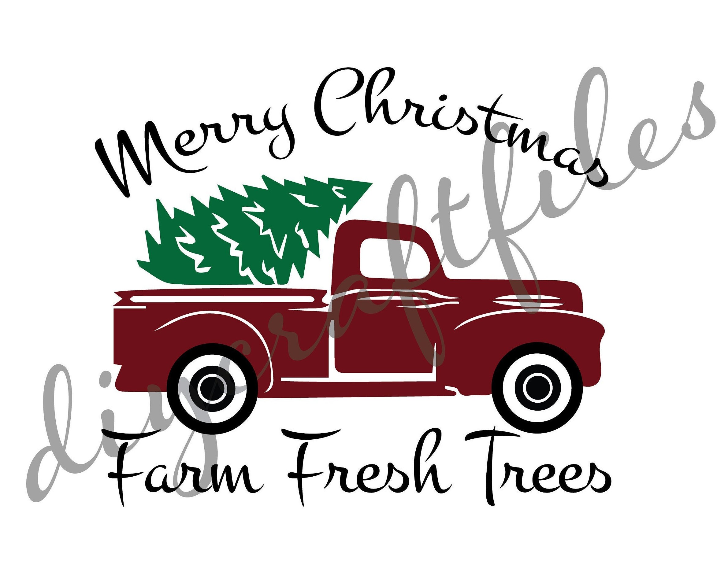 Farm Fresh Trees Svg File Christmas Truck SVG Old Truck SVG  Etsy UK