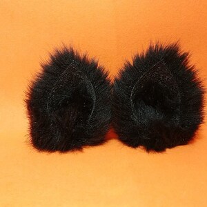 Black Nekomimi cat ears with hair clip made in Japan image 4