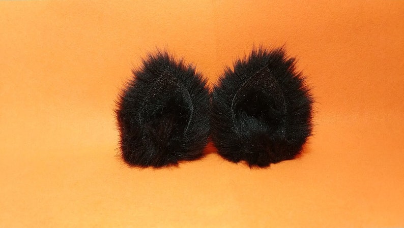 Black Nekomimi cat ears with hair clip made in Japan image 4