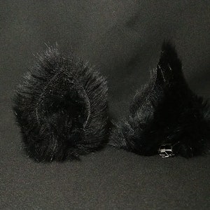 Black Nekomimi cat ears with hair clip made in Japan image 2