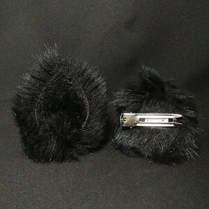 Black Nekomimi cat ears with hair clip made in Japan image 3