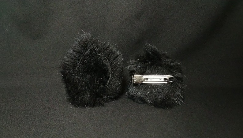 Black Nekomimi cat ears with hair clip made in Japan image 3