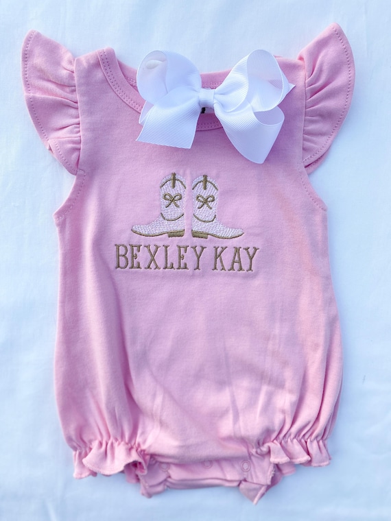Cowgirl boot onesie, bubble, shirt