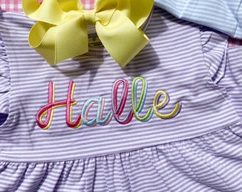 Rainbow name onesie, bubble, shirt