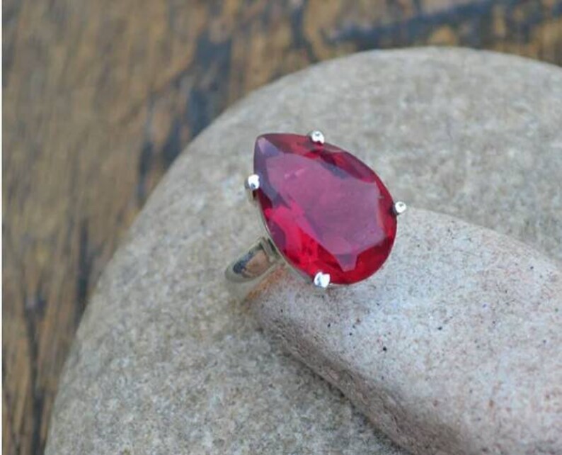 Free Shipping Garnet Ring Sale Ring Indian Artisans, Designer Indian Handmade Ring Sterling Silver Ring