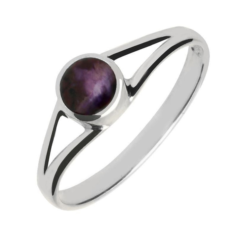 Sterling Ring Gift For Her Gift For Mother Natural Blue John Ring in 925 Sterling Silver Christmas Gift Silver Ring Blue John Ring