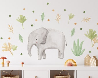 Elephant Wall Decals, Safari Animals Wall Stickers, Safari Theme Kids Room Decor