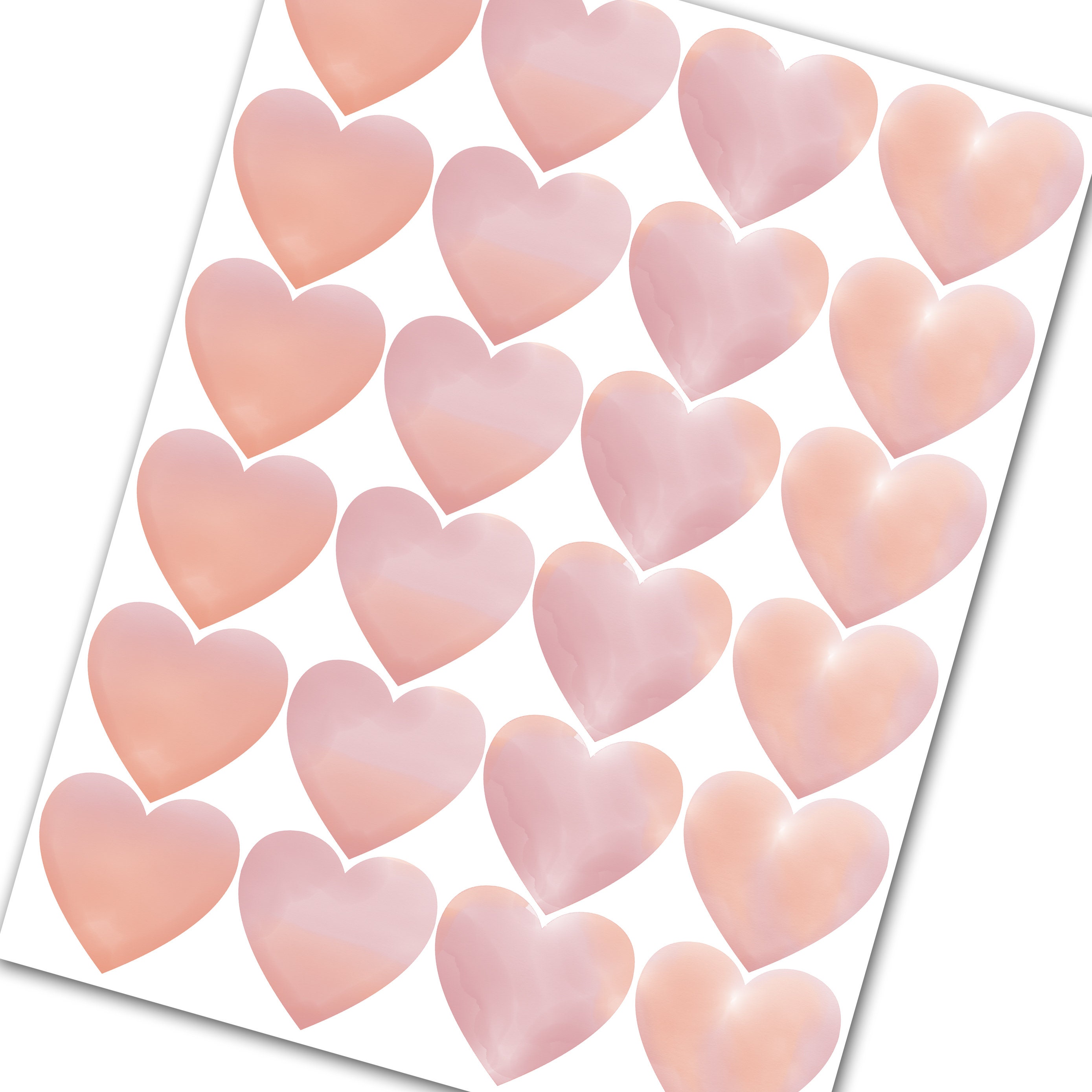 Blush Pink Heart Wall Decals Girl Room Wall Stickers Nursery Etsy