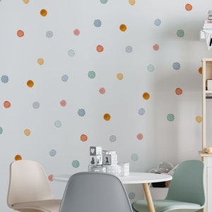 Muted Pastel Irregular Small Dots Wall Decals, Confetti Wall Stickers, Fabric Room Stickers, Boho Nursery Decor, Playroom Wall Decal