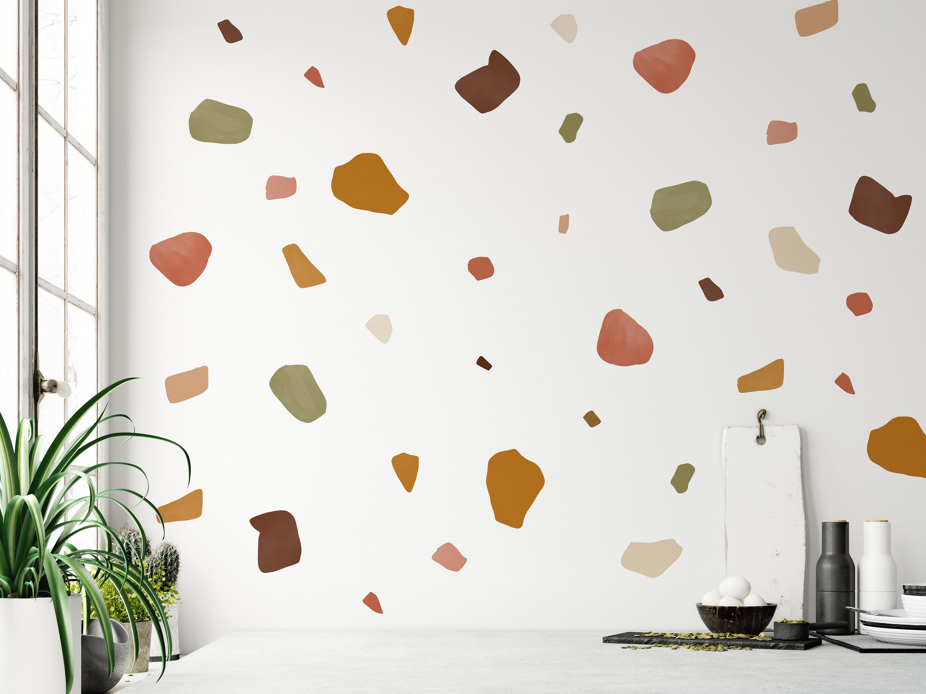 Terrazzo Wall Decals Abstract Fabric Wall Stickers Modern Etsy UK