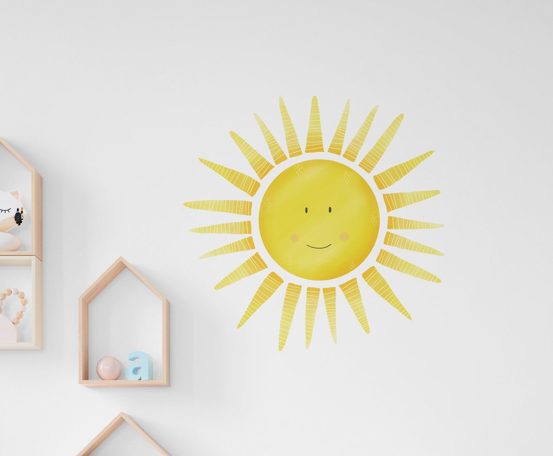 Cute Sun Wall Decal for Kids Room Nursery Sun Wall Stickers Etsy