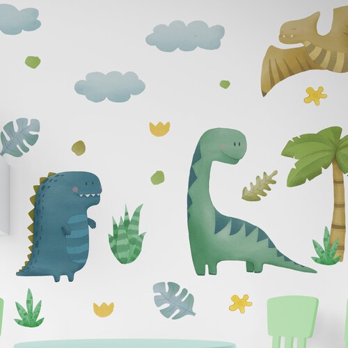Dinosaur Wall Decals Nursery Decor Tyrannosaurus Rex Wall Etsy