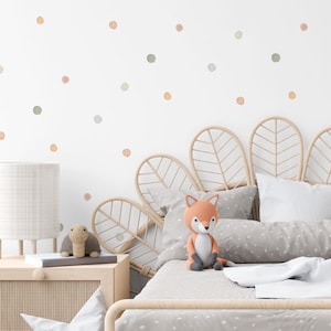 Neutral Colors Irregular Small Dots Wall Decals, Watercolor Confetti Wall Stickers, Pastel Fabric Kids Room Stickers, Playroom Wall Decal