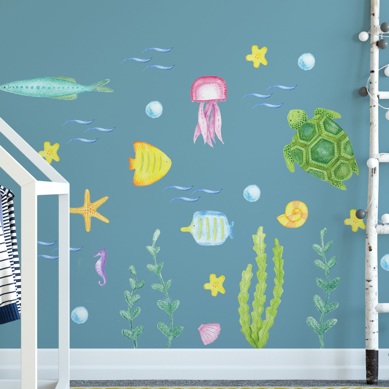 Cute Underwater Lfe Wall Decals Sea Animals Wall Stickers Etsy