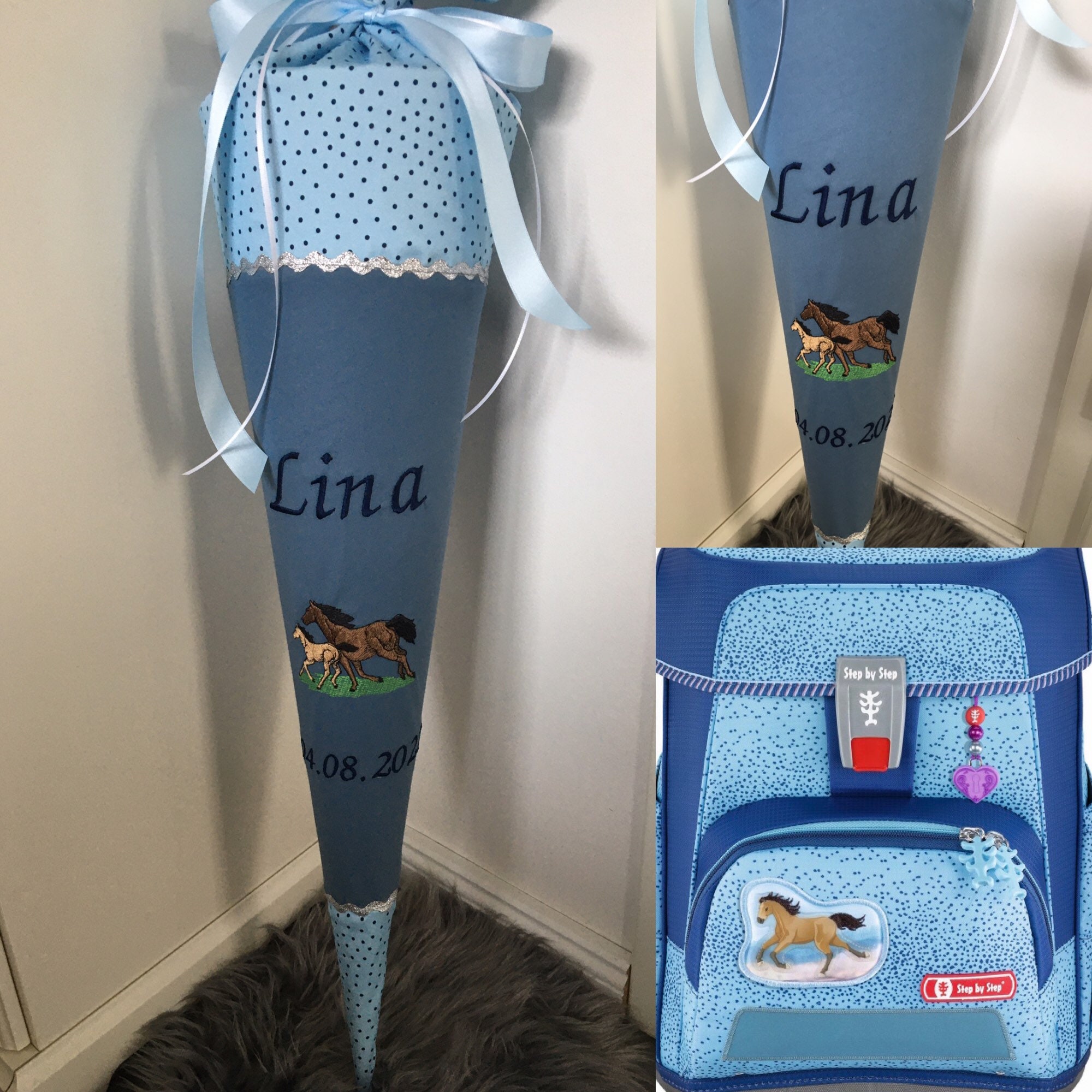 Schultüte Stoff Pferd Pferde passend zum Step by Step Etsy