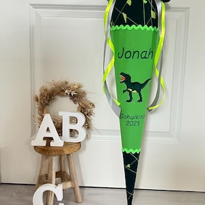 School cone sugar cone fabric dino dinosaur T Rex matching the school bag school enrollment boy 70 cm
