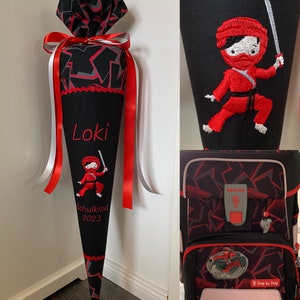 School bag fabric Ninja suitable for Step by Step